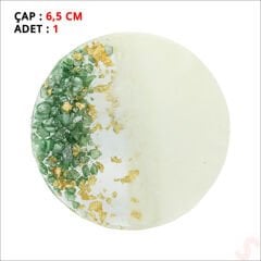 Yeşil Taşlı 6,50 cm Epoksi Magnet - 1 Adet