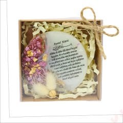 Kutulu ve SüSLü Pembe Taşlı 6,50 cm Epoksi Magnet - 1 Adet