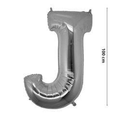 J Harf Folyo Balon, 100 cm - Gümüş