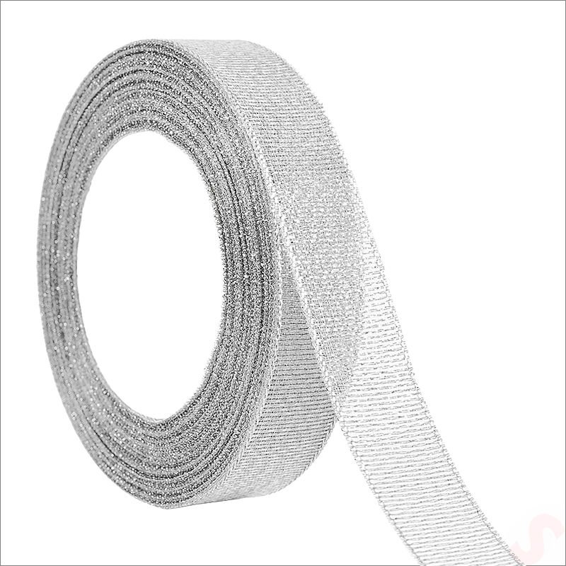 Parlak Simli Organze Kurdele, 2,5 cm x 23 mt - Gümüş