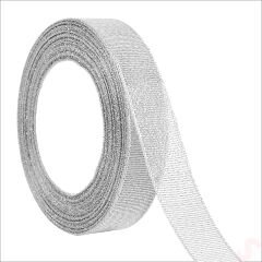 Parlak Simli Organze Kurdele, 2,5 cm x 23 mt - Gümüş