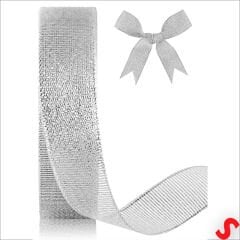 Parlak Simli Organze Kurdele, 2,5 cm x 23 mt - Gümüş