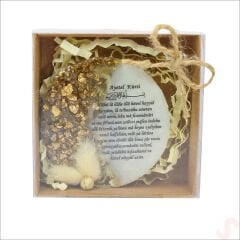 Kutulu ve SüSLü Altın Taşlı 6,50 cm Epoksi Magnet - 1 Adet