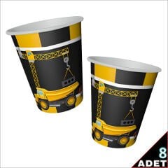 İnşaat Partisi Karton Bardak - 8 Adet
