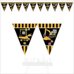 İnşaat Partisi Üçgen Bayrak Flama - 3 mt