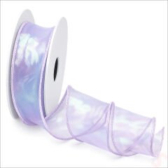 Hologram Efektli Organze Kurdele, 4 cm x 9,15 mt - Lila