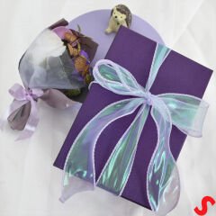 Hologram Efektli Organze Kurdele, 4 cm x 9,15 mt - Lila