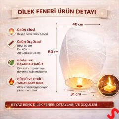 Dilek Feneri, Dilek Balonu Beyaz - 1 Adet