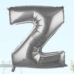 Z Harf Folyo Balon, 100 cm - Gümüş