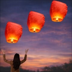 Dilek Feneri, Dilek Balonu Kırmızı - 3 Adet