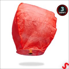 Dilek Feneri, Dilek Balonu Kırmızı - 3 Adet