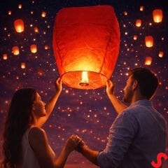 Dilek Feneri, Dilek Balonu Kırmızı - 3 Adet