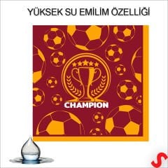 Futbol Temalı Sarı Kırmızı Champion Peçete - 33 cm x 16 Adet