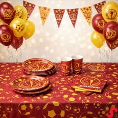 Futbol Temalı Sarı Kırmızı Champion Peçete - 33 cm x 16 Adet