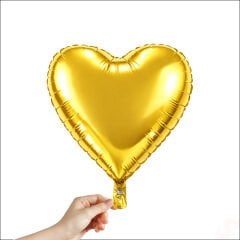 Kalp Folyo Balon, 45 cm - Altın