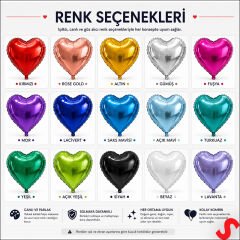 Kalp Folyo Balon, 45 cm - Altın