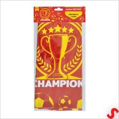 Futbol Temalı Sarı Kırmızı Champion Masa Örtüsü,120cm x 180cm