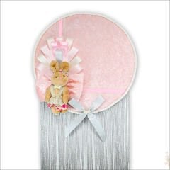 Kasnaklı Kadife 30cm Kapı Süsü - Pembe