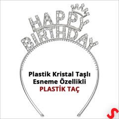 Happy Birthday Taç ve Kuşak Seti - Gümüş