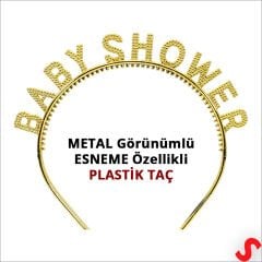 Baby Shower Taç ve Kuşak Seti - Altın