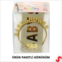 Baby Shower Taç ve Kuşak Seti - Altın