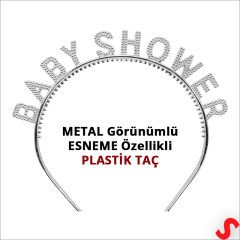 Baby Shower Taç ve Kuşak Seti - Gümüş