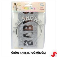 Baby Shower Taç ve Kuşak Seti - Gümüş