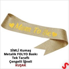 Mom To Be Taç ve Kuşak Seti - Altın