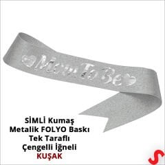 Mom To Be Taç ve Kuşak Seti - Gümüş