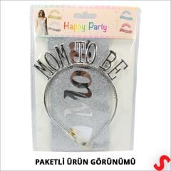Mom To Be Taç ve Kuşak Seti - Gümüş
