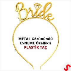 Bride Taç ve Bride To Be Kuşak Seti - Altın