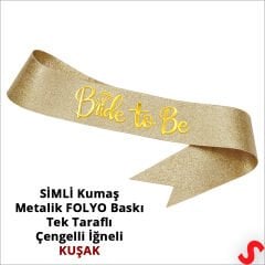 Bride Taç ve Bride To Be Kuşak Seti - Altın