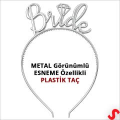 Bride Taç ve Bride To Be Kuşak Seti - Gümüş