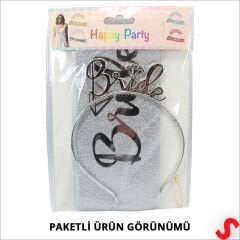 Bride Taç ve Bride To Be Kuşak Seti - Gümüş
