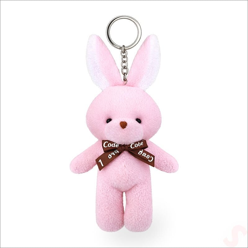 Pelüş Tavşan Anahtarlık, 15 cm x 8 cm - Pembe