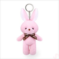Pelüş Tavşan Anahtarlık, 15 cm x 8 cm - Pembe