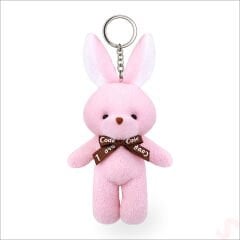 Pelüş Tavşan Anahtarlık, 15 cm x 8 cm - Pembe