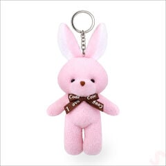 Pelüş Tavşan Anahtarlık, 15 cm x 8 cm - Pembe