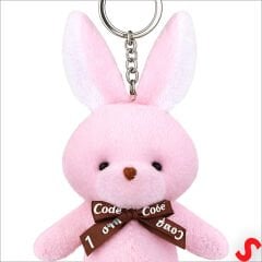 Pelüş Tavşan Anahtarlık, 15 cm x 8 cm - Pembe