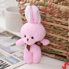 Pelüş Tavşan Anahtarlık, 15 cm x 8 cm - Pembe