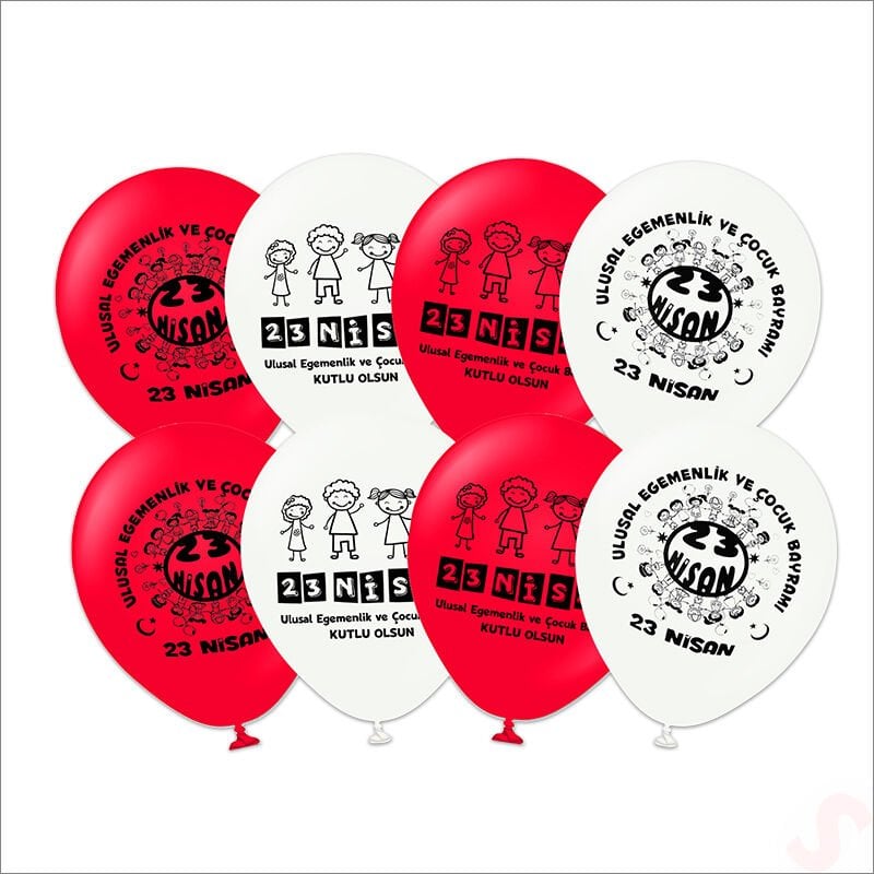 23 Nisan Kutlu Olsun Pastel Balon - 23 cm x 8 Adet
