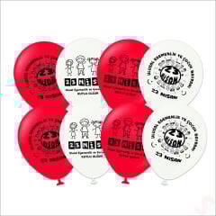 23 Nisan Kutlu Olsun Pastel Balon - 23 cm x 8 Adet