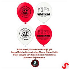 23 Nisan Kutlu Olsun Pastel Balon - 23 cm x 8 Adet