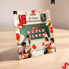 23 Nisan Kutlu Olsun Yazılı Dekor Seti - 12 Parça