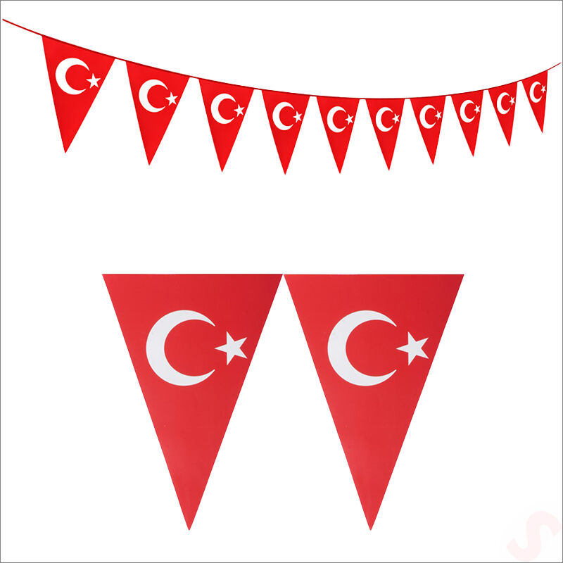 Ayyıldız Üçgen Bayrak Flama Seti, 2.2 mt