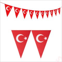 Ayyıldız Üçgen Bayrak Flama Seti, 2.2 mt