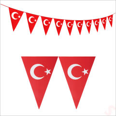 Ayyıldız Üçgen Bayrak Flama Seti, 2.2 mt