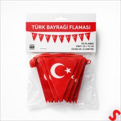 Ayyıldız Üçgen Bayrak Flama Seti, 2.2 mt