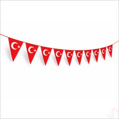 Ayyıldız Üçgen Bayrak Flama Seti, 2.2 mt