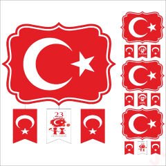 23 Nisan, 19 Mayıs, 29 Ekim Milli Bayramlar Tavan Süs Seti